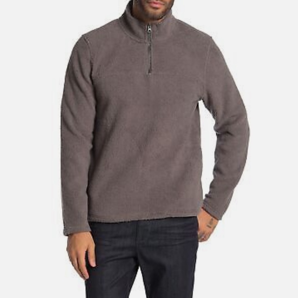 Wallin & Bros Faux Shearling Quarter Zip Pullover Fleece Size Medium